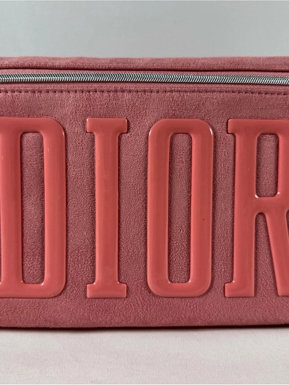 Dior Pink Embossed Logo Wristlet with Silver Star Charm